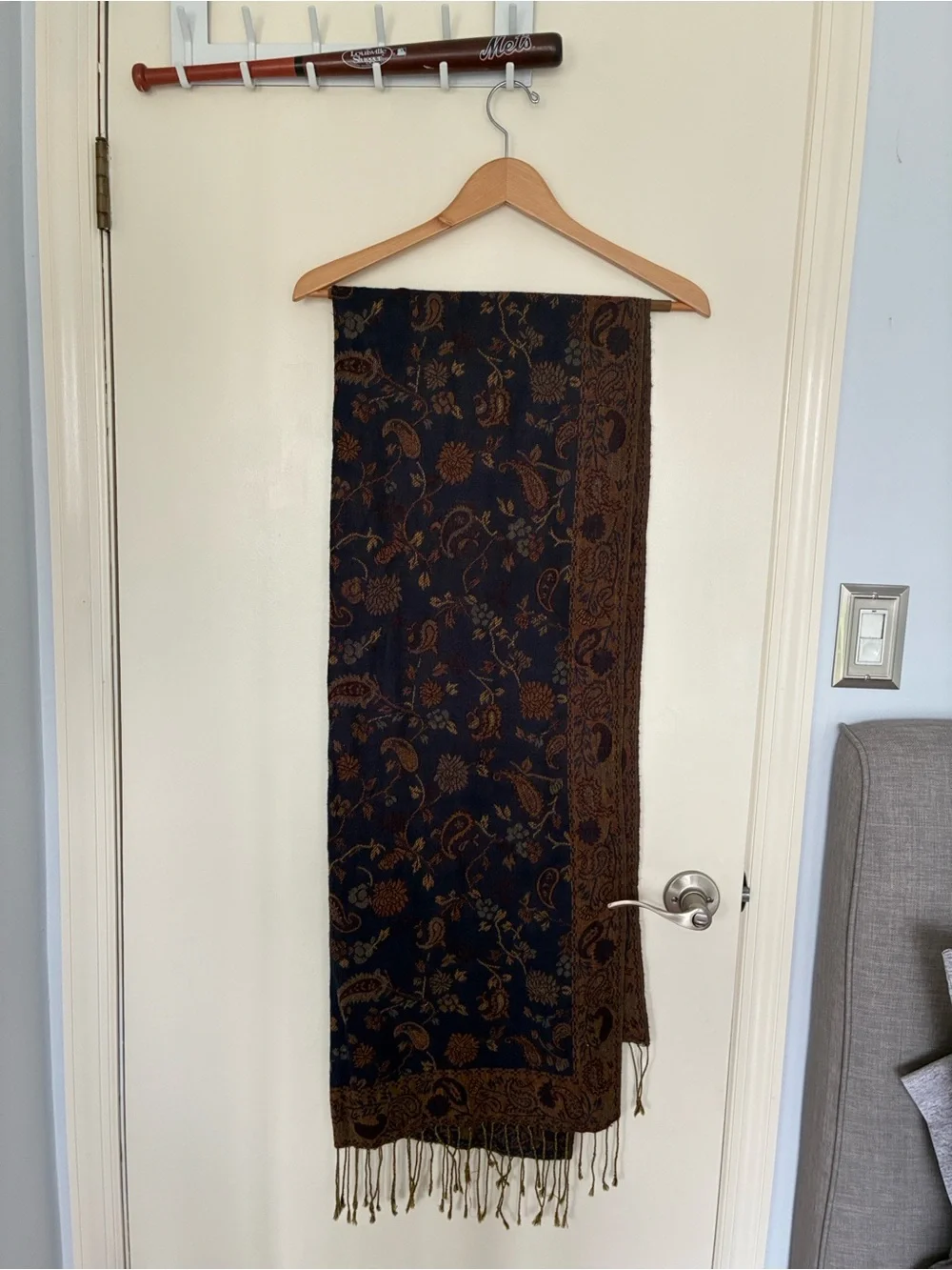 Floral Fringe Pashmina Scarf Wrap - Boho Fall Winter Accessories